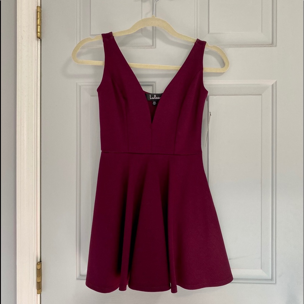 Burgundy Skater Dress